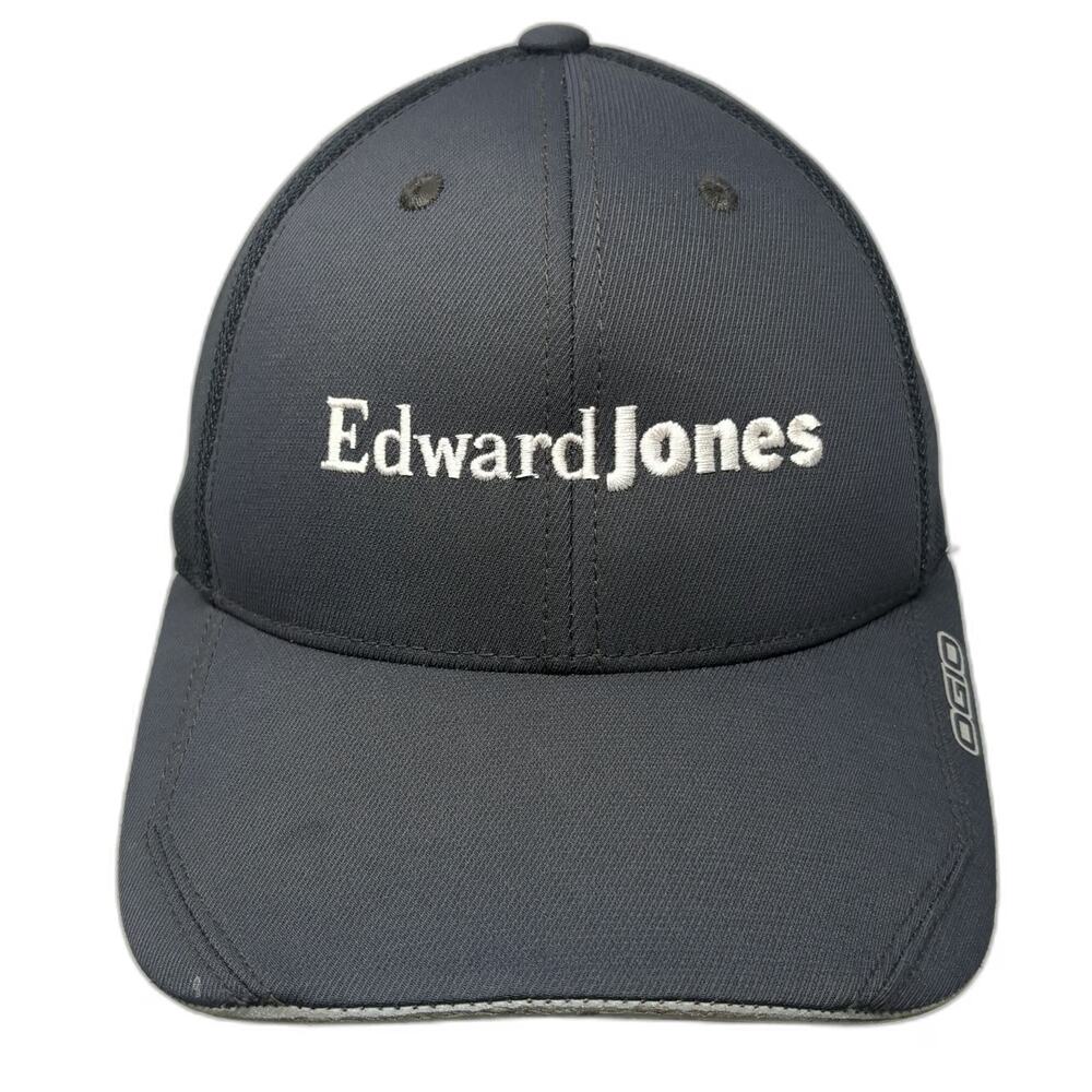 OGIO Endurance Baseball Cap Gray M Edward Jones Mesh Back Stretch Fit Logo Hat